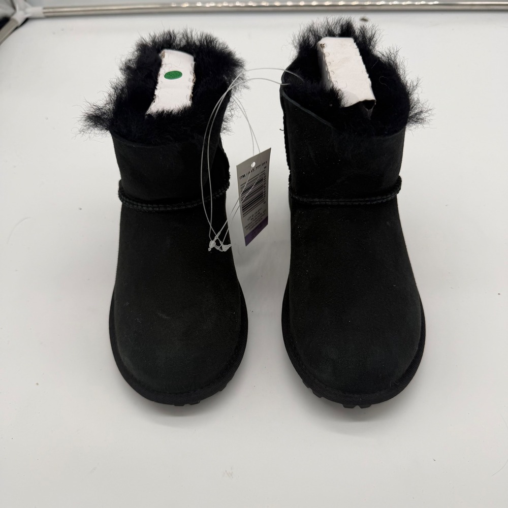 Kirkland Signature Kids Black Shearling Suede Ankle Boots US 13 7771011 NEW